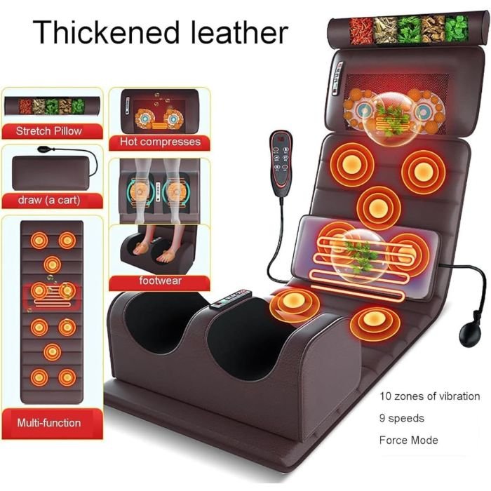 multifunctional full body heated leather massage mat with 9 modes7