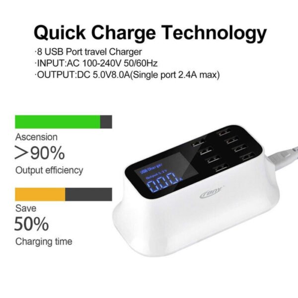 crony yc cda19 8 port usb charger adapter desktop wall charger smart led display 583941 700x700
