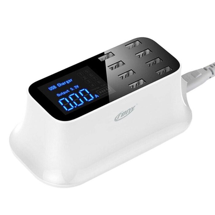 crony yc cda19 8 port usb charger adapter desktop wall charger smart led display 772674 700x700