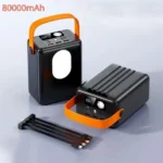 باور بانك كين فال بسعة 80000mAh مع شاشة رقمية وكابلات مدمجة