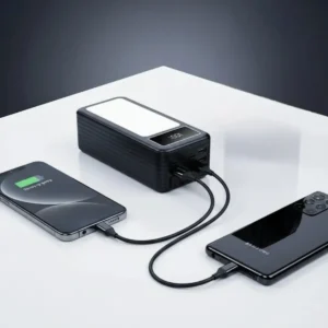 باور بانك كين فال 60000mAh مع كابلات مدمجة وشاشة رقمية