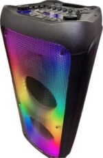 سماعة iSONIC سوداء كبيرة مع إضاءة RGB ملونة وشاشة LED رقمية