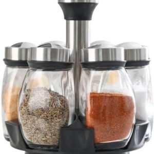طقم توابل (بهارات) مكون من 7 قطع (Spice Rack Set)، موديل OT-107، وهو مصمم لتنظيم المطبخ