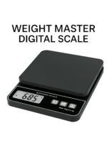 ميزان مطبخ رقمي (Digital Kitchen Scale) باللون الأسود، وهو أداة دقيقة مخصصة لوزن الأطعمة والمكونات بحد أقصى 5 كجم