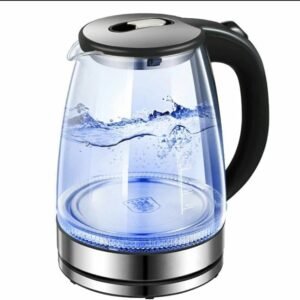 غلاية مياه كهربائية من ماركة SAGA (موديل SG-922)، وهي غلاية زجاجية عصرية تتميز بإضاءة LED داخلية وتصميم مريح للاستخدام المنزلي اليومي.