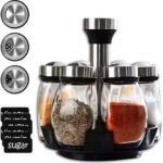 طقم توابل (بهارات) مكون من 7 قطع (Spice Rack Set)، موديل OT-107، وهو مصمم لتنظيم المطبخ