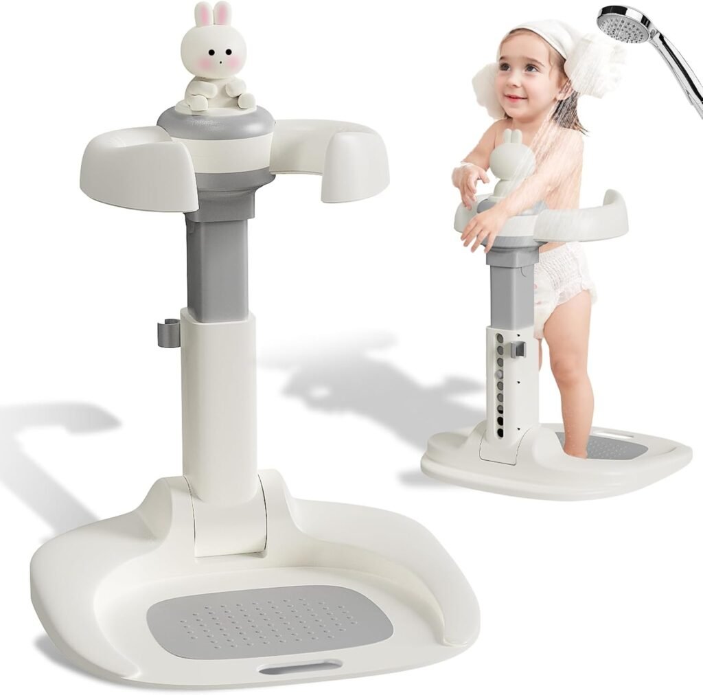 حامل استحمام الأطفال القابل للتعديل (Baby Shower Stand)، وهو أداة مبتكرة مصممة لتسهيل عملية تحميم الأطفال الذين بدأوا في مرحلة الوقوف، مما يجعله بديلاً عصرياً لأحواض الاستحمام