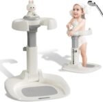 حامل استحمام الأطفال القابل للتعديل (Baby Shower Stand)، وهو أداة مبتكرة مصممة لتسهيل عملية تحميم الأطفال الذين بدأوا في مرحلة الوقوف، مما يجعله بديلاً عصرياً لأحواض الاستحمام