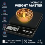 ميزان مطبخ رقمي (Digital Kitchen Scale) باللون الأسود، وهو أداة دقيقة مخصصة لوزن الأطعمة والمكونات بحد أقصى 5 كجم