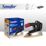 مكواة بخار صناعية بنظام التغذية بالجاذبية من إنتاج شركة Sonifer (طراز SF-9137)، وهي مصممة للاستخدام الكثيف والمحترف في ورش الخياطة والمغاسل