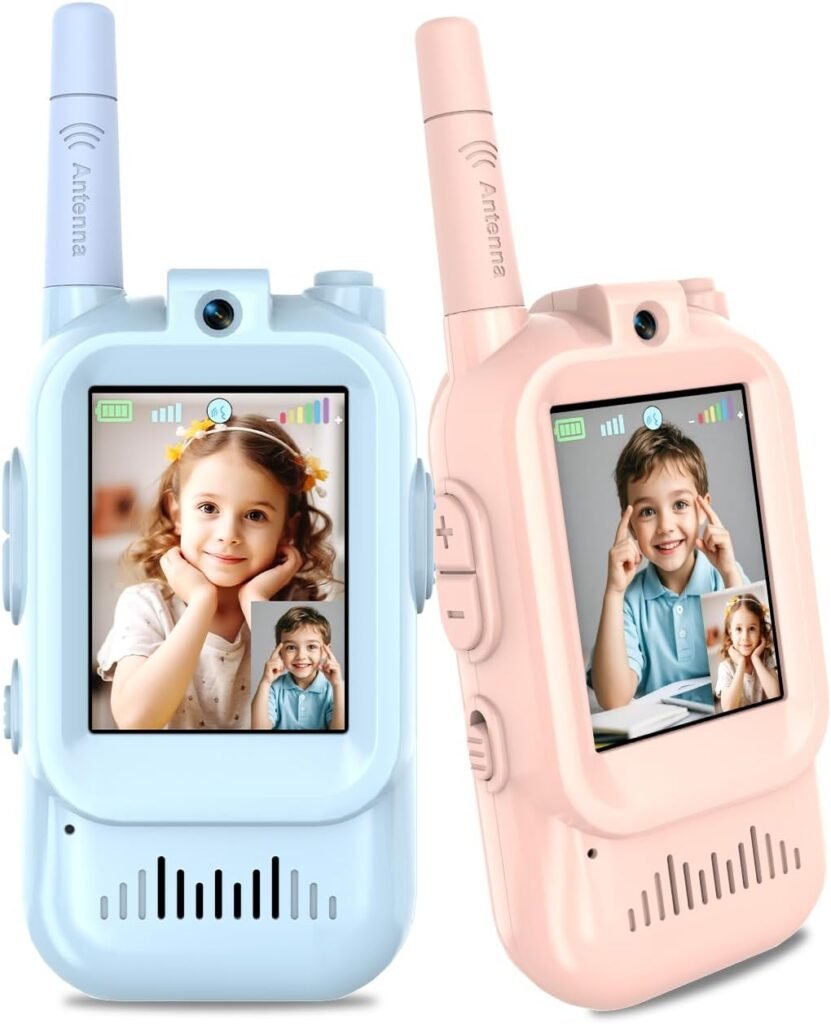 جهاز لاسلكي للأطفال (Walkie Talkie) مزود بكاميرا وفيديو – شاشة 2.0 بوصة ومغير صوت بذكاء وبامتياز