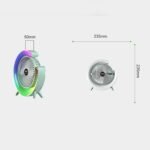مروحة مكتب دائرية أنيقة تضيء بألوان RGB مع قاعدة ثابتة وتصميم عصري بذكاء وبامتياز.