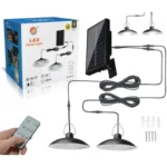 مجموعة إضاءة حديقة معلقة (2 مصباح LED) – شحن شمسي مع ريموت كنترول بذكاء وبامتياز