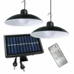 مجموعة إضاءة حديقة معلقة (2 مصباح LED) – شحن شمسي مع ريموت كنترول بذكاء وبامتياز