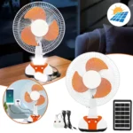 مروحة طوارئ بيضاء Weidasi WD-247 بحجم 12 بوصة مع لوح شمسي منفصل وإضاءة LED مدمجة في القاعدة بذكاء وبامتياز.
