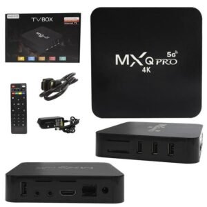 تسوق مشغل وسائط MXQ Pro 4K 5G بذكاء لتحويل تلفازك إلى سمارت بامتياز. يدعم 4K، نظام أندرويد 11.1، وواي فاي 5G. اطلبه الآن من شوب مي الكويت لترفيه بذكاء شديد.