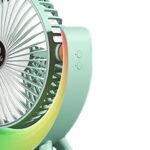 مروحة مكتب دائرية أنيقة تضيء بألوان RGB مع قاعدة ثابتة وتصميم عصري بذكاء وبامتياز.