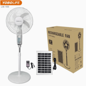 مروحة Yobolife القابلة للشحن بالطاقة الشمسية – إضاءة LED ومنفذ USB لشحن الهواتف بذكاء وبامتياز