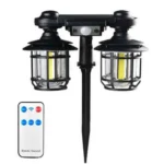 مصباح حائط شمسي مزدوج (Solar Dual Lamp) – إضاءة LED/COB مع مستشعر حركة وريموت بذكاء وبامتياز