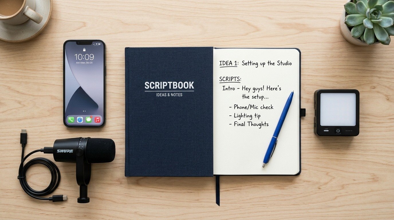 Content creation tools flat lay 202605250524