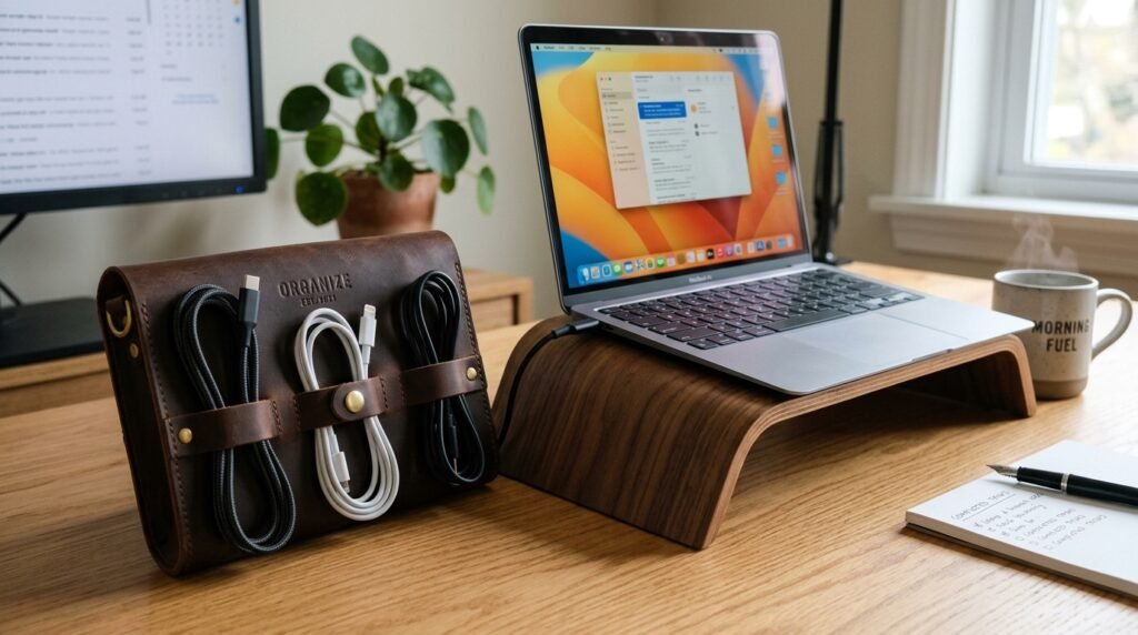 Leather cable organizer office w… 202605250524