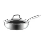 مقلاة OSFE Deep Fry Pan عميقة ستانلس ستيل ثلاثية الطبقات بغطاء زجاجي بذكاء وبامتياز