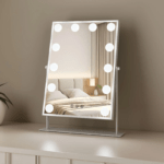 GREEN LION GLAM SHINE MAKEUP MIRROR 12 LED LIGHTS WHITE Image 2