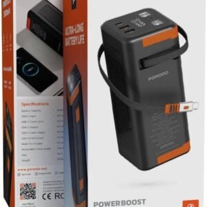 بنك طاقة بورودو باور بوست (Porodo Power Boost) بسعة 50000 مللي أمبير مع كابل قابل للسحب بذكاء وبامتياز