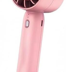 مروحة يدوية صغيرة T-10 باللون الوردي للمكتب والتنقل بذكاء وبامتياز